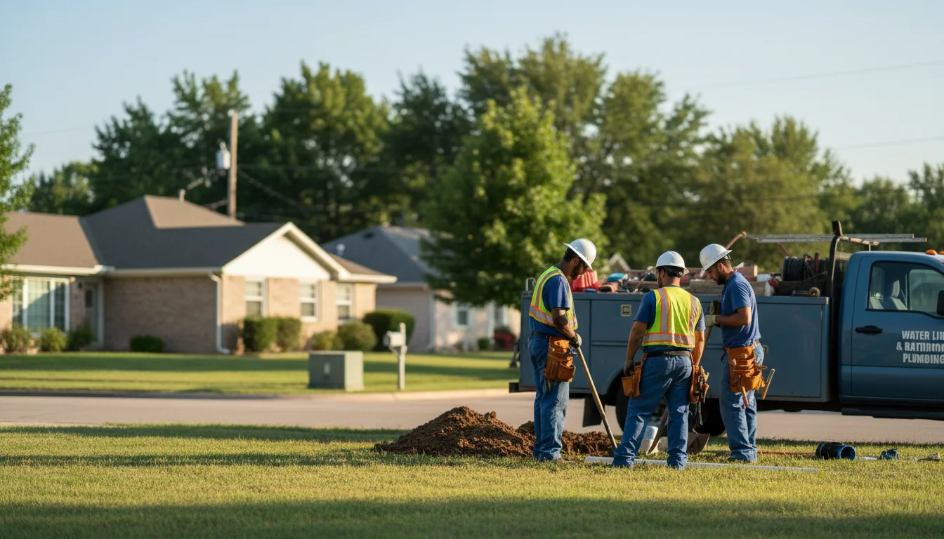 Residential water line and bathroom plumbing service in Crandall, TX